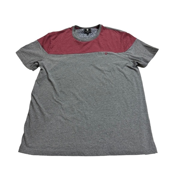 Steel & Jelly London Men Red & Grey T-Shirt Size XL Color Block Short Sleeve - Picture 3 of 11